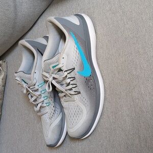 Nike Flex 2017 RN Grey/Blue Running Shoes 898476-007 Women's Size 11
